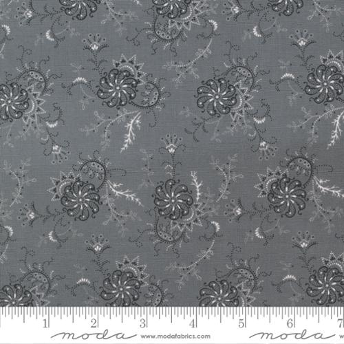 Rustic Gatherings Graphite Swirling Flowers Yardage