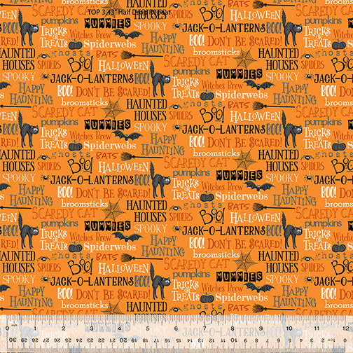 Scaredy Cats Orange A Purr-fect Halloween Fabric