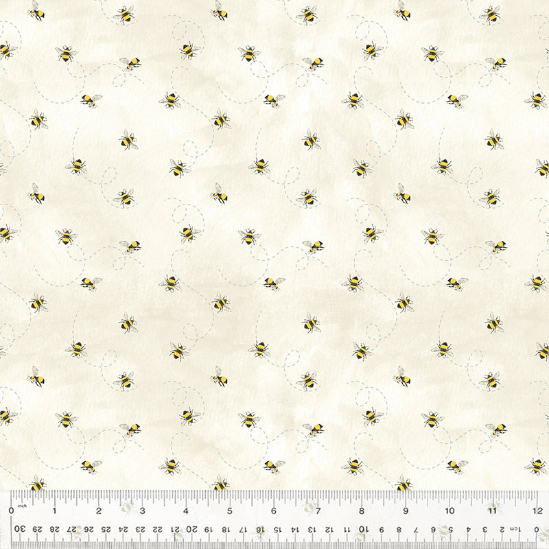 Sunshine Daydream Honey Bees Ivory Fabric