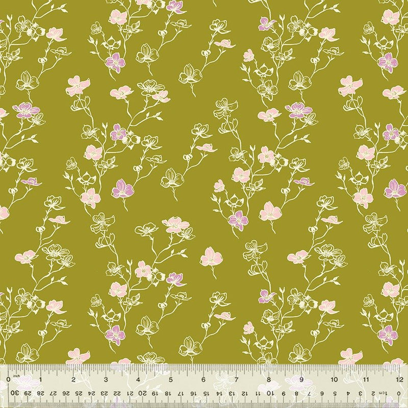 In the Garden Dogwood Lichen Fabric