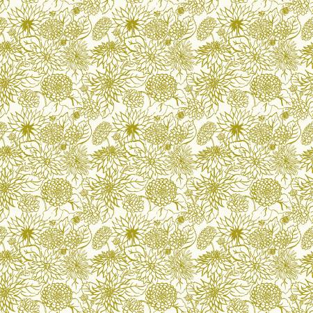 In the Garden Dahlia Dream Ivory Fabric