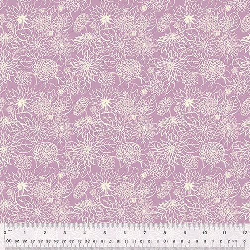 In the Garden Dahlia Dream Lilac Fabric