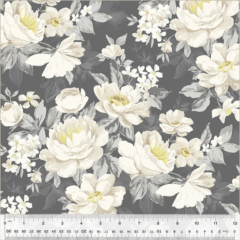 Blake Elegant Bouquet Charcoal Fabric