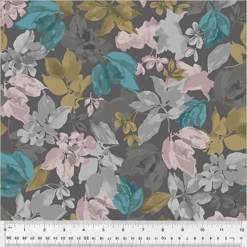 Blake Lush Foliage Charcoal Fabric