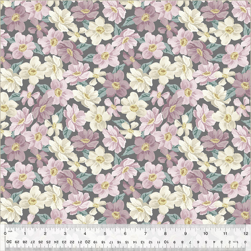 Blake Packed Floral Charcoal Fabric