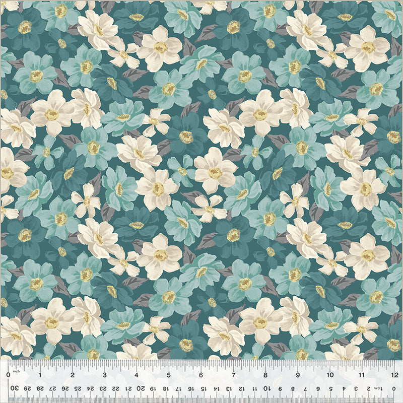 Blake Packed Floral Spruce Fabric