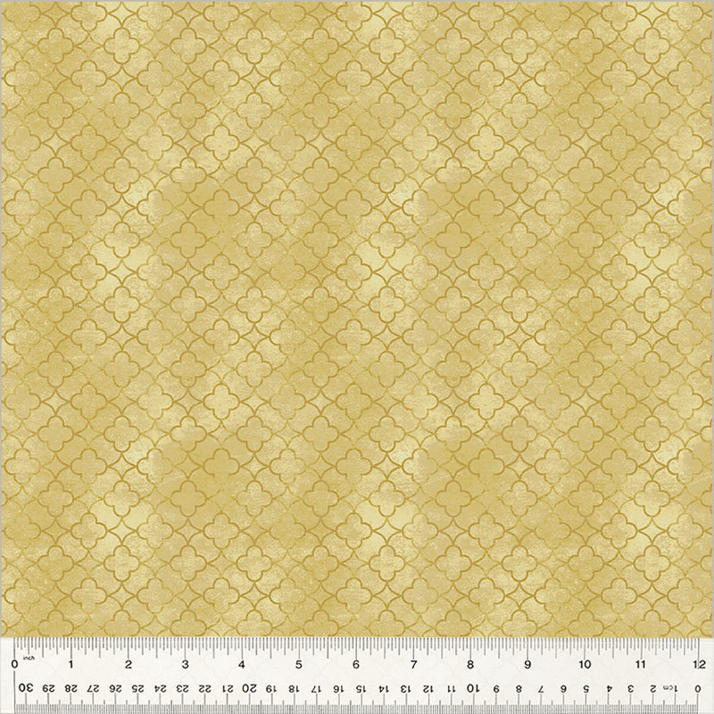 Blake Quatrefoil Flax Fabric