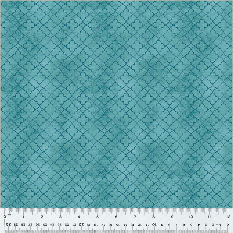 Blake Quatrefoil Teal Yardage