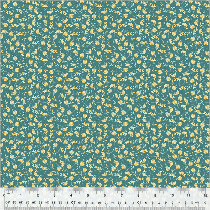 Blake Ditsy Stems Teal Fabric