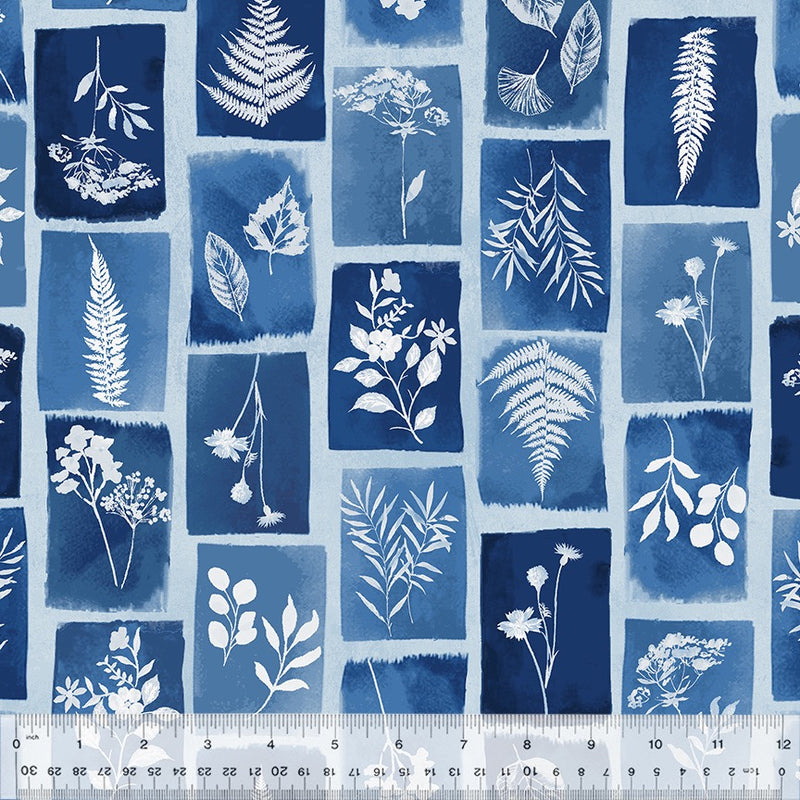 Botanical Blues Multi Cyanotype Fabric