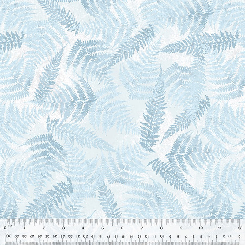 Botanical Blues Celeste Fern Leaves Fabric