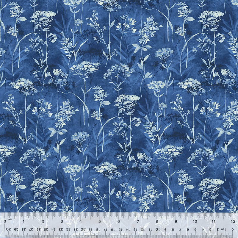 Botanical Blues Blue Wild Flowers Fabric