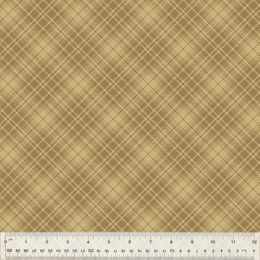 Creme De La Raspy Plaid Butterscotch Fabric