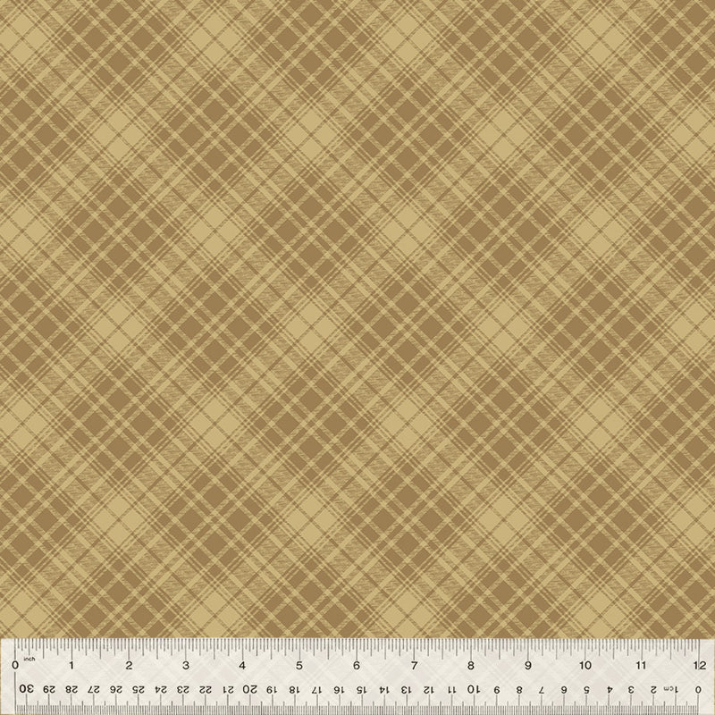 Creme De La Raspy Plaid Butterscotch Fabric