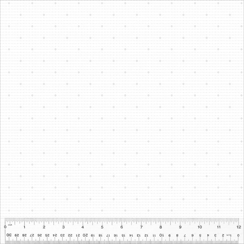 Blanche White Diamond Row  Fabric