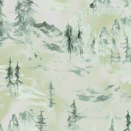 Majestic Mountainscape Dew Fabric