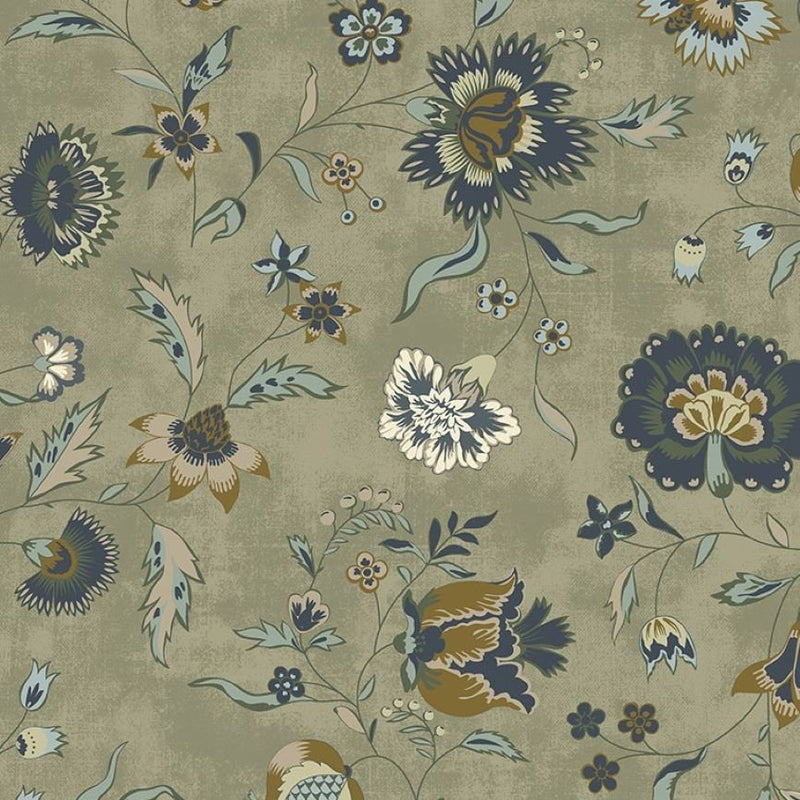 Garden Tale Flourish Crushed Sage Fabric