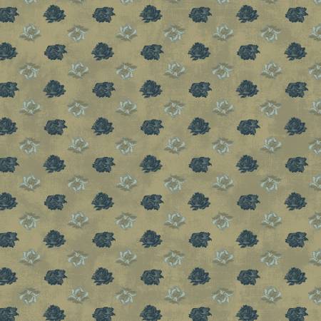 Garden Tale Taupe Rose Head Fabric