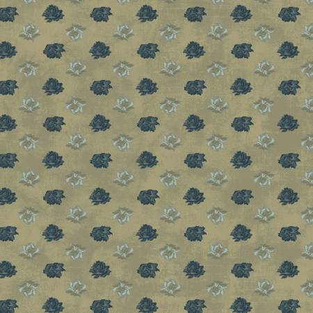 Garden Tale Taupe Rose Head Fabric