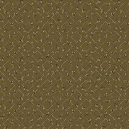 Garden Tale Aged Bronze Diamond Floral Fabric