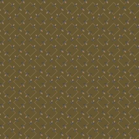 Garden Tale Aged Bronze Diamond Floral Fabric