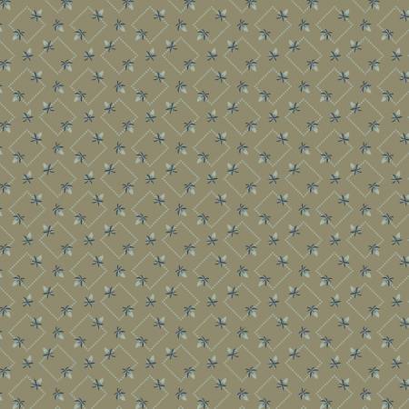 Garden Tale Taupe Diamond Floral Fabric