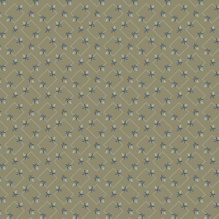 Garden Tale Taupe Diamond Floral Fabric