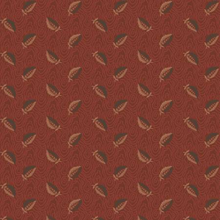 Garden Tale Ruby Floating Leaf Fabric