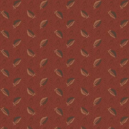 Garden Tale Ruby Floating Leaf Fabric