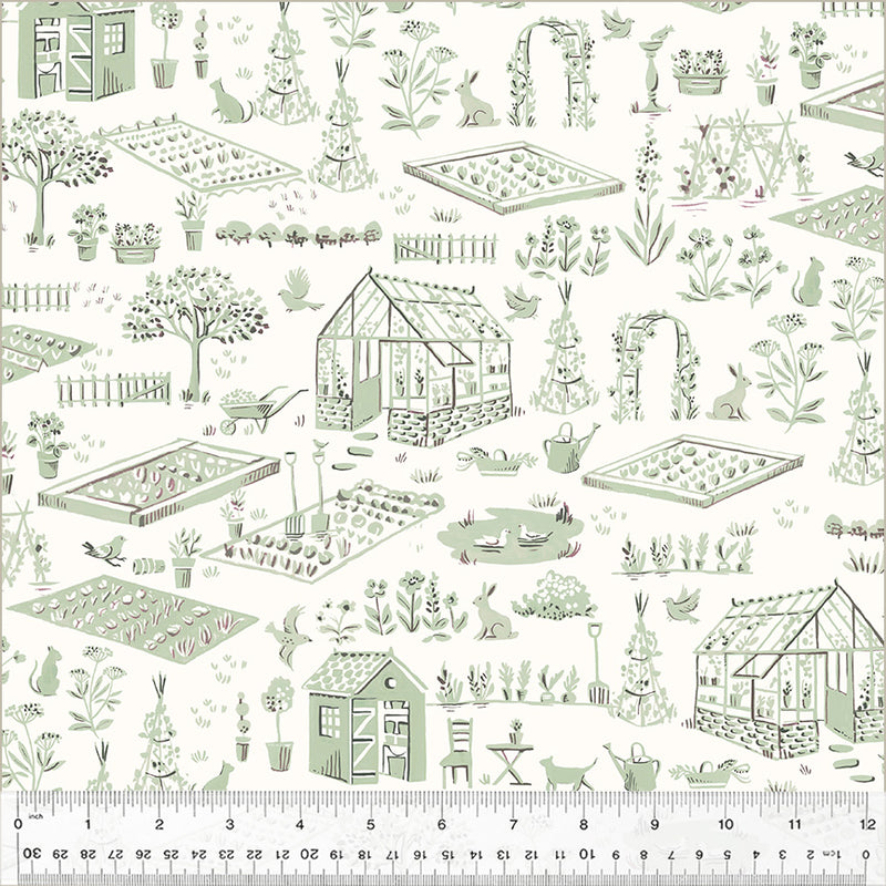 Robin Garden Toile Ivory Fabric