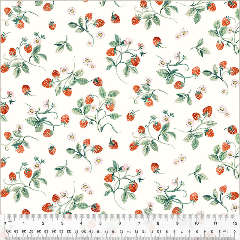 Robin Strawberries Ivory Fabric