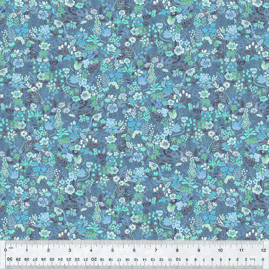 Robin Ditsy Garden Robin's Egg Fabric