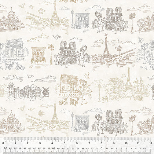 J'aime Paris Paris Toile Creme Fabric