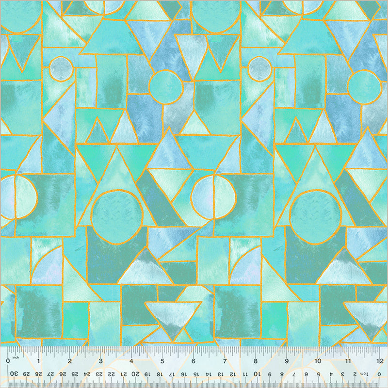 Ebb & Flow Metallic Larimar Sea Glass Fabric