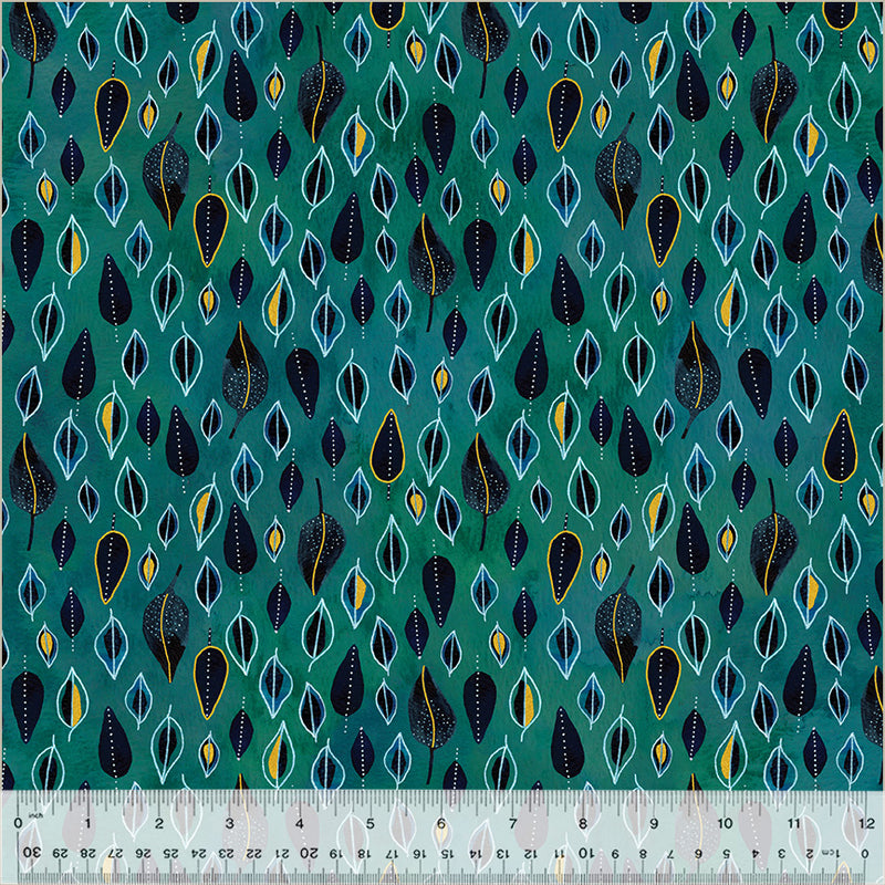 Ebb & Flow Metallic Trickle Emerald Fabric