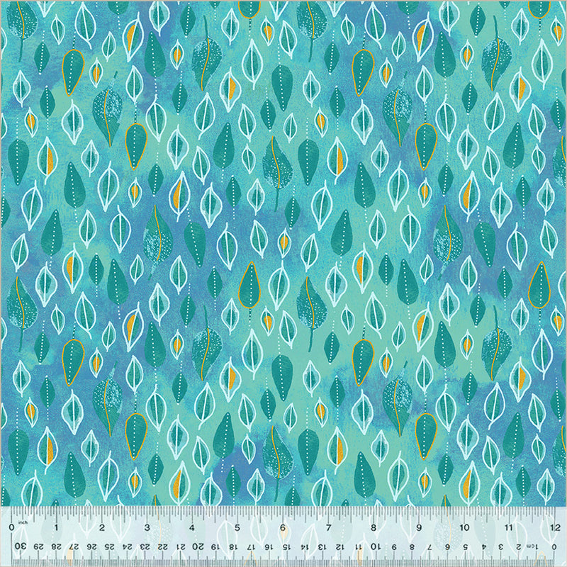 Ebb & Flow Metallic Trickle Turquoise Fabric