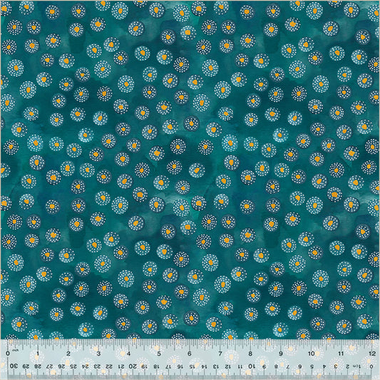 Ebb & Flow Metallic Spritz Aqua Fabric