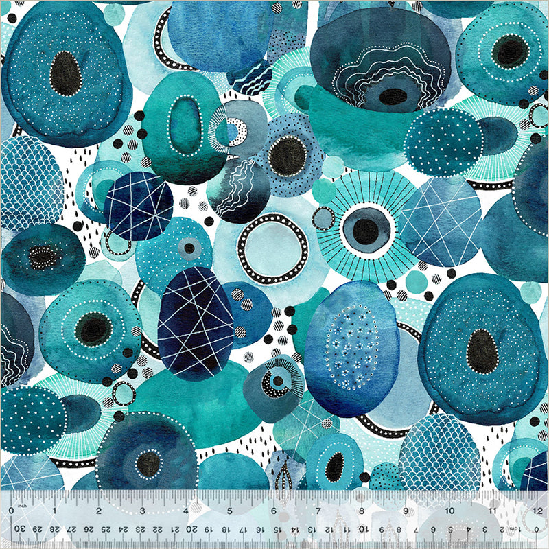 Ebb & Flow Metallic Genesis Turquoise Fabric