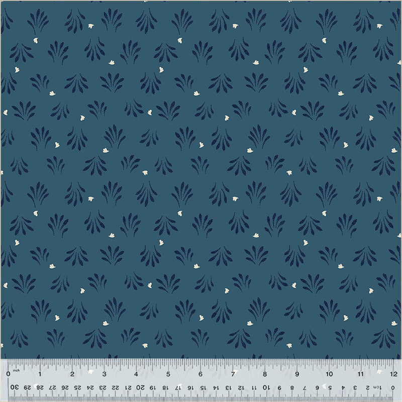 Banyan Petals Indigo Blue Fabric