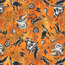 Hallow's Eve, Halloween Night Pumpkin Fabric