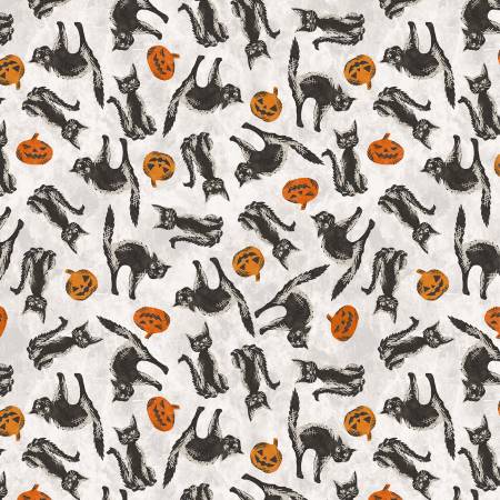 Hallow's Eve -Spooky Cats - Ghost- fabric
