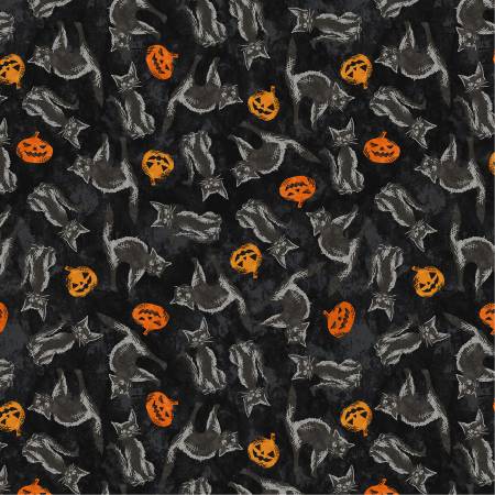 Hallow's Eve-Spooky Cats-Night-fabric