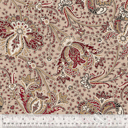 Circa: Turkey Red Paisley Tan Fabric