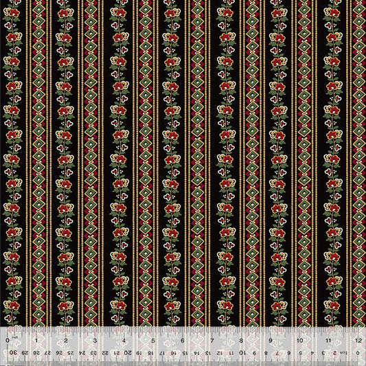 Circa: Turkey Red Meander Black Fabric