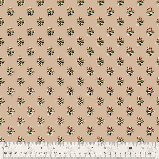 Circa: Turkey Red Corsage Tan Fabric