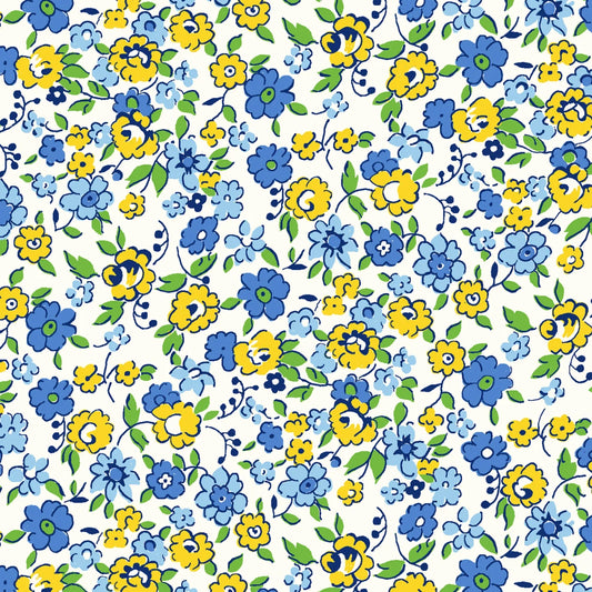 Merry-Go-Round- 54791-3 Blue Flowing-YARDAGE