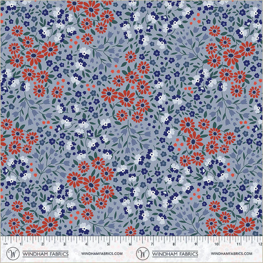 Front Porch - Ditsy Garden - Powder Blue - Yardage