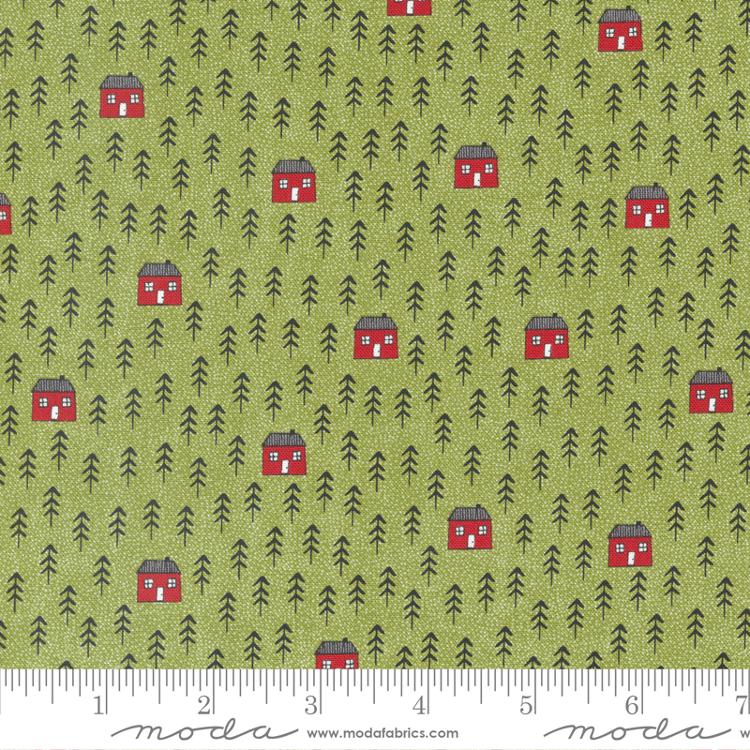 Blizzard Pine/Red Novelty Houses & Trees 55621 213Fabric