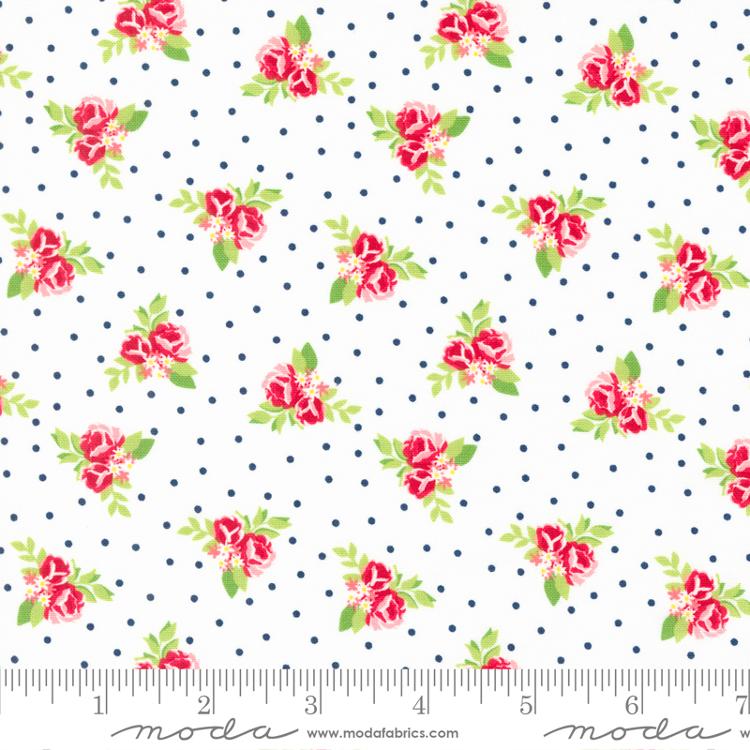 Berry Basket Blueberry Sugar Small Floral Fabric