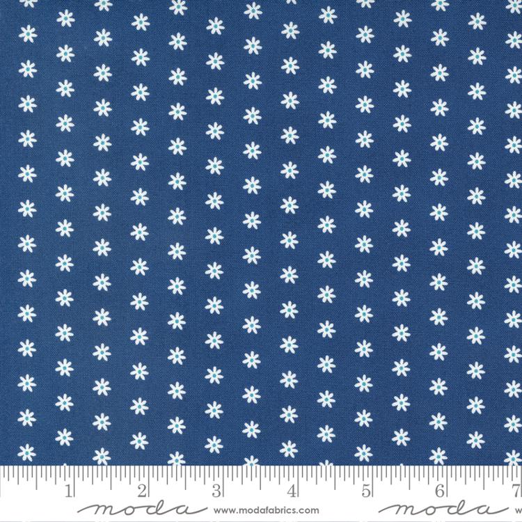 Berry Basket Navy Daisy Dot Fabric